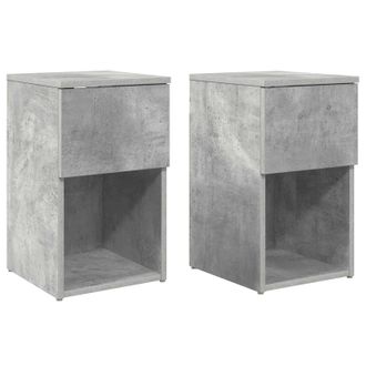 vidaXL Mueble Cama 2 Pcs Gris Hormig&oacute;n 29 X 31,5 X 49 Cm Vidaxl