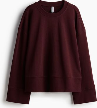 H&M Oversized Sweatshirt - Dunkelrot