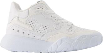Alexander McQueen Sportieve Wit Zilver Leren Tennisschoenen - Dames - Sneakers - Wit - 38 EU - Schoenen