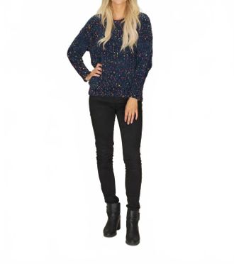 Papillon Chenille Knit Sweater In Navy