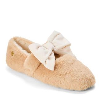 Dearfoams Pennie Maryjane With Bow Slippers in Latte at Nordstrom, Size X-Large