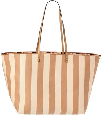 Fendi Fendi Roll Large Canvas & Leather Tote
