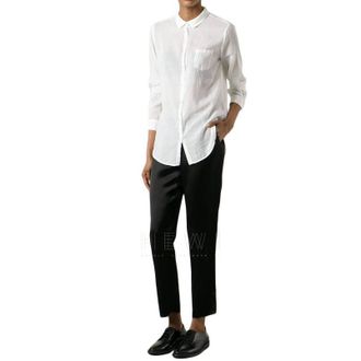 Forte_Forte Crinkle-Effect Silk White Shirt Size XS