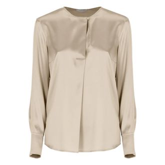 PESERICO Overhemden, Dames, Beige, S, Zijden Blouse