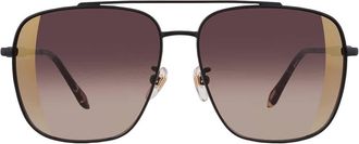 Just Cavalli Brown Gradient Mirror Gold Navigator Ladies Sunglasses SJC030 305G 61