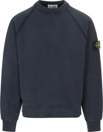 Stone Island Cotton Sweatshirt - Heren - Sweatshirts - Blauw - XL - Katoen - Hoodies & sweatvesten