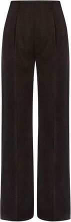 Alberta Ferretti Pleated High-Waisted Trousers In Grey Virgin Wool
