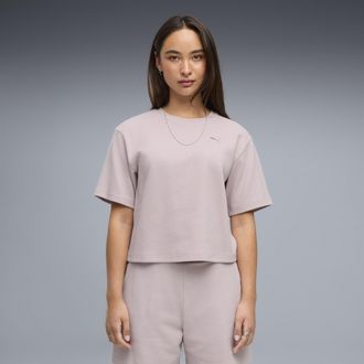 Puma T-shirt Essentials Elevated dal taglio morbido da donna, Abbigliamento, Rosa, XL
