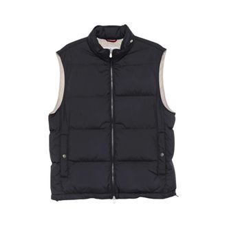 Brunello Cucinelli Gewatteerd Gilet - Heren - Bodywarmers - Blauw - M - Jassen