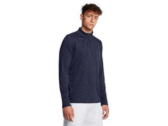 Under Armour Tech Textured 1/2 Zip Mens Sweatshirt Midnight Navy/Black : LG, Polyester