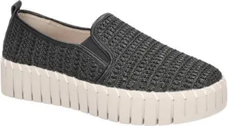 Easy Street Peppy Slip-On Platform Sneaker in Black Woven at Nordstrom, Size 5.5