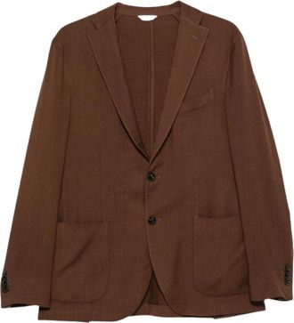 Boglioli Enkelrijige Blazer - Heren - Jassen - Bruin - Maat: XL Wol