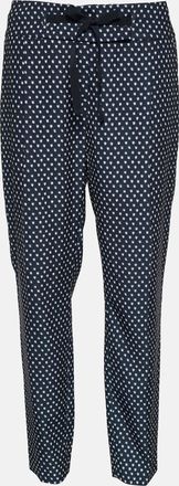 Max Mara Black Dot Print Crepe Tapered Trousers