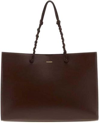Jil Sander Chocolate Leather Tangle Shopping Bag 205 Borse A Mano