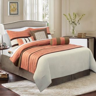 Elegant Comfort 12-Piece Cirena Micro suede Comforter Set, Includes 6-Piece Sheet Set with Double Sided Storage Pockets