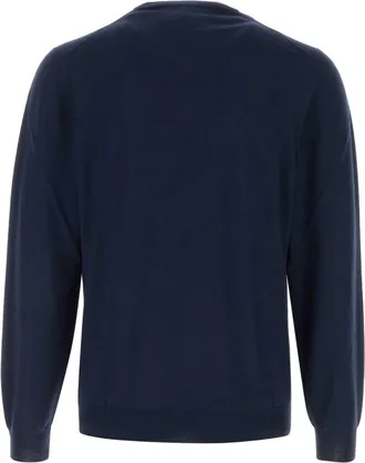 Fedeli Mens Girocollo Sweater Navy Virgin Wool