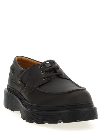 Tod's Leather Lace-Up Boat Shoe - Black