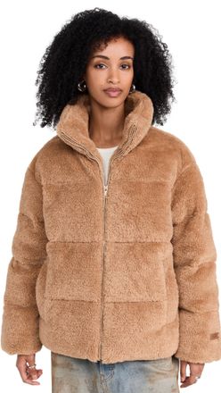 UGG Womens Emmalyn Uggfluff Puffer Jacket, Camel, XL