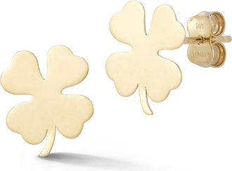 Ember Fine Jewelry 14K Gold Flat Clover Studs