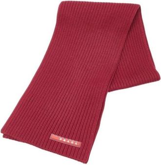 Prada Pre-owned Scarves, female, Red, Size: ONE SIZE Pre-owned Wool Scarf