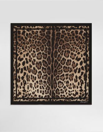 Dolce & Gabbana Leopard-print Silk Twill Scarf 70x70 - Woman Scarves And Silks Print Onesize