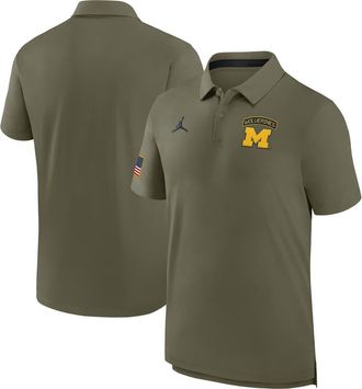 Jordan Brand Mens Jordan Brand Olive Michigan Wolverines 2024 Military Appreciation Tour Performance Polo at Nordstrom, Size Medium