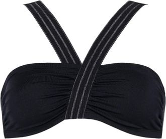 Eres Gestreepte Cross-Strap Bikini Top - Dames - Bikinis - Zwart - S - Spandex - Badmode