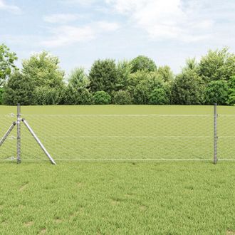 Berkfield Home Hexagon Fence 0.5x100 m Galvanised Steel in Silver