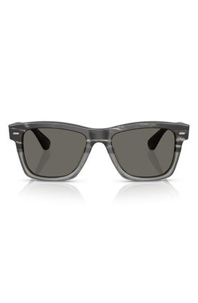 Oliver Peoples Oliver Sun 51mm Pillow Sunglasses in Semi-Matte Storm /Carbon Grey at Nordstrom