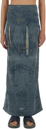 Diesel De-Megan FSG Rok - Dames - Spijkerrokken - Blauw - S - Katoen - Rokken
