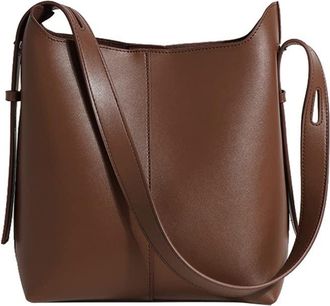 Generic Large Bucket Crossbody Bags for Women Vegan Leather Purses and Handbags Ladies Leather Tote Large Shoulder Bags (Brown)