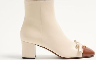 Valentino Garavani Stivaletto Valet Du Roi In Capretto 60Mm Donna BURRO/TABACCO 35.5