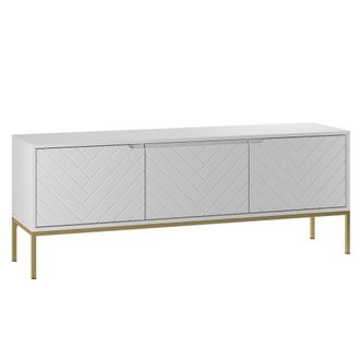 Petits Meubles Mueble tv 3 puertas 151 cm paneles de melamina y mdf blanco