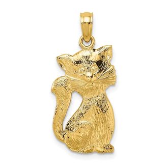 Diamond2Deal 14k Yellow Gold Sitting Cat Charm