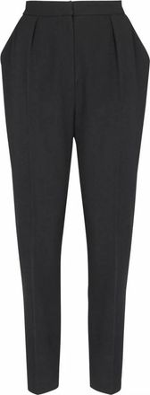Balmain Hoge taille grain de poudre broek - Dames - Broeken - Zwart - M - Wol - Broeken