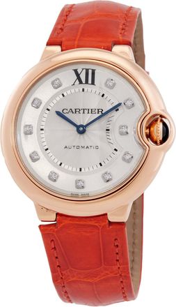 Cartier Pre-owned Cartier Ballon Bleu Silver Dial 18kt Pink Gold Ladies Watch WE902063