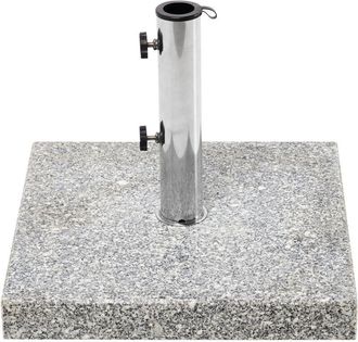 Beliani Beliani - Base Cuadrada Para Sombrilla Para Exterior De Granito Y Acero Inoxidable Moderno 45 X 45 Cm 30 Kg Gris Cerzeto