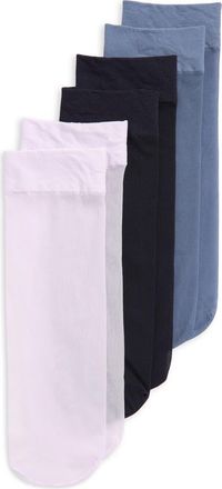 Nordstrom 3-Pack Everyday Sheer Ankle Socks in Purple- Navy- Blue at Nordstrom, Size 9