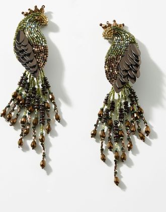 Olivia Dar Womens Large peacock earrings
