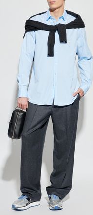 Moschino Shirt With Embroidery, Mens, Light Blue