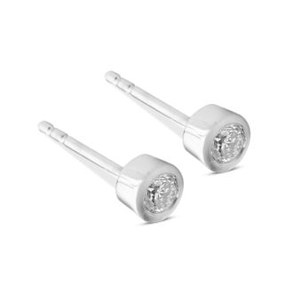MAX + STONE 14k Solid Gold Lab Grown Diamond Bezel Stud Earrings