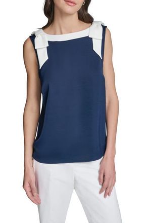 Karl Lagerfeld Bow Shoulder Top in Naval Academy at Nordstrom, Size Medium