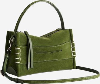 J.W.Anderson Womens Shoulder Bag Suede Loafer Khaki