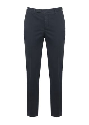 Pantaloni Torino Blue Tailored Cotton Straight-Leg Pants