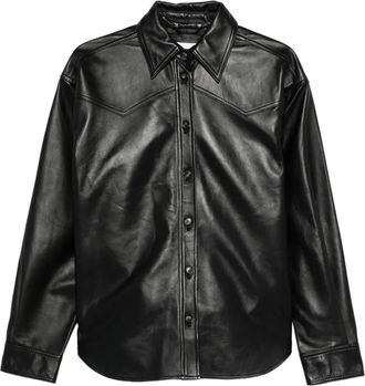 Haikure Giacca-camicia in pelle - Nero