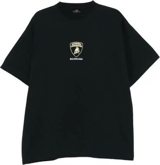 Balenciaga Automobili Lamborghini-Emblem Cotton T-Shirt - Mens - Cotton