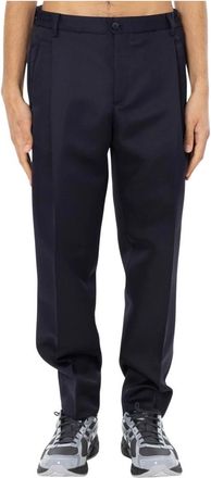BRIGLIA 1949 Manhattan Pleated Relaxed Pants - Heren - Straight fit broeken - Blauw - S - Wol - Broeken