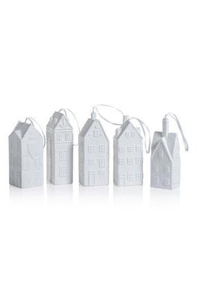 Zodax Set of 6 Amsterdam Canal House Bone China Ornaments in White at Nordstrom Rack
