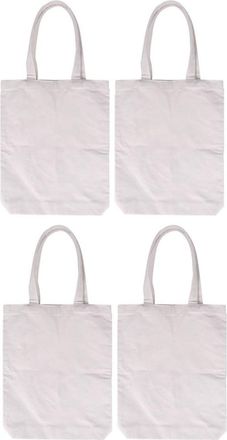 Cabilock 4pcs Natural Cotton Canvas Tote Bags 38x30cm Washable Reusable Grocery Shopping Bags Blank DIY Shoulder Handbags for Market and Daily Use