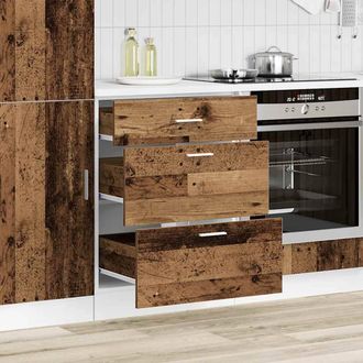 Berkfield Home Kitchen Base Cabinet Old Wood Engineered Wood in Brown